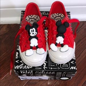 Mini Melissa Red Mickey Tennis Shoes - EUC!